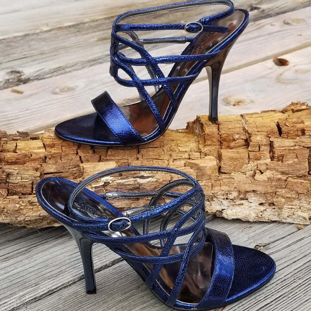 Carlos Strappy Stiletto Sandals "Necktie" NWT